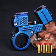 Mini Alloy Ring Pistol Model Shell Throwing Soft Bullet Toy Gun Golden Finger Blaster Decompression Toys for Boys Adults