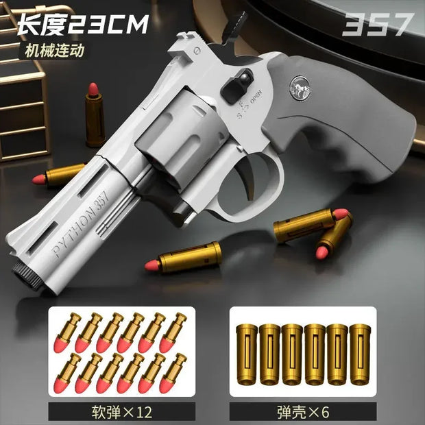 Automatic Pistol ZP5 357 Mechanical Continuous Firing Revolver Soft Dart Bullet Toy Gun CS Outdoor Weapon for Kid Adult