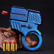 Mini Alloy Ring Pistol Model Shell Throwing Soft Bullet Toy Gun Golden Finger Blaster Decompression Toys for Boys Adults