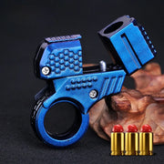 Mini Alloy Ring Pistol Model Shell Throwing Soft Bullet Toy Gun Golden Finger Blaster Decompression Toys for Boys Adults